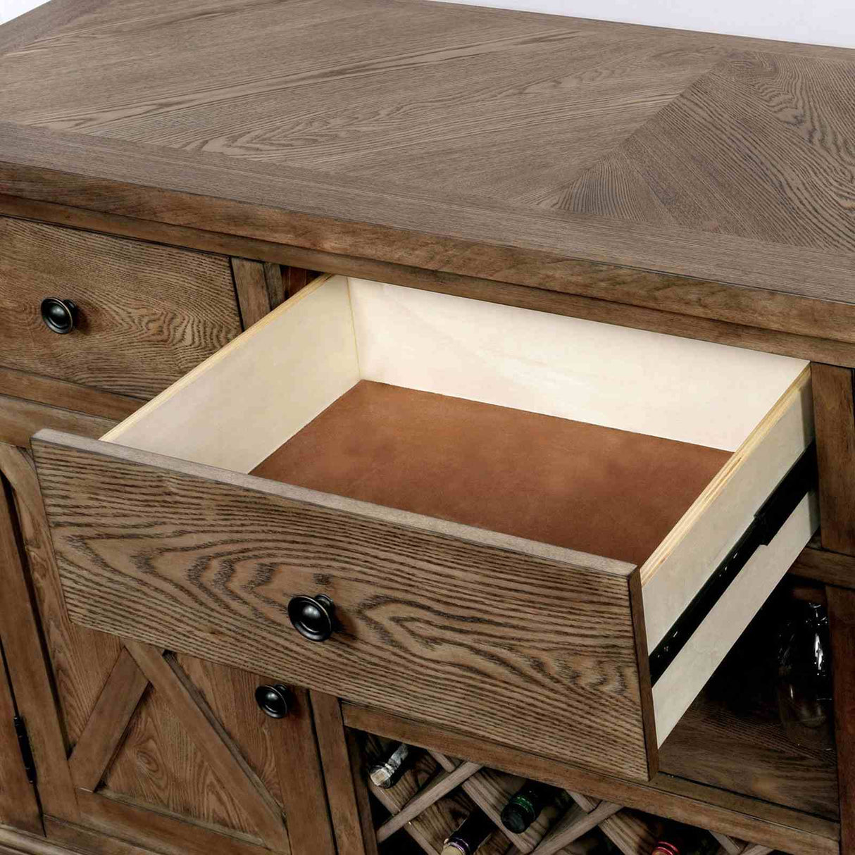 Julia Light Oak Server from Furniture of America - Luna Furniture
