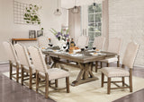 Julia Light Oak/Beige 5-Piece Dining Room Set from Furniture of America - Luna Furniture