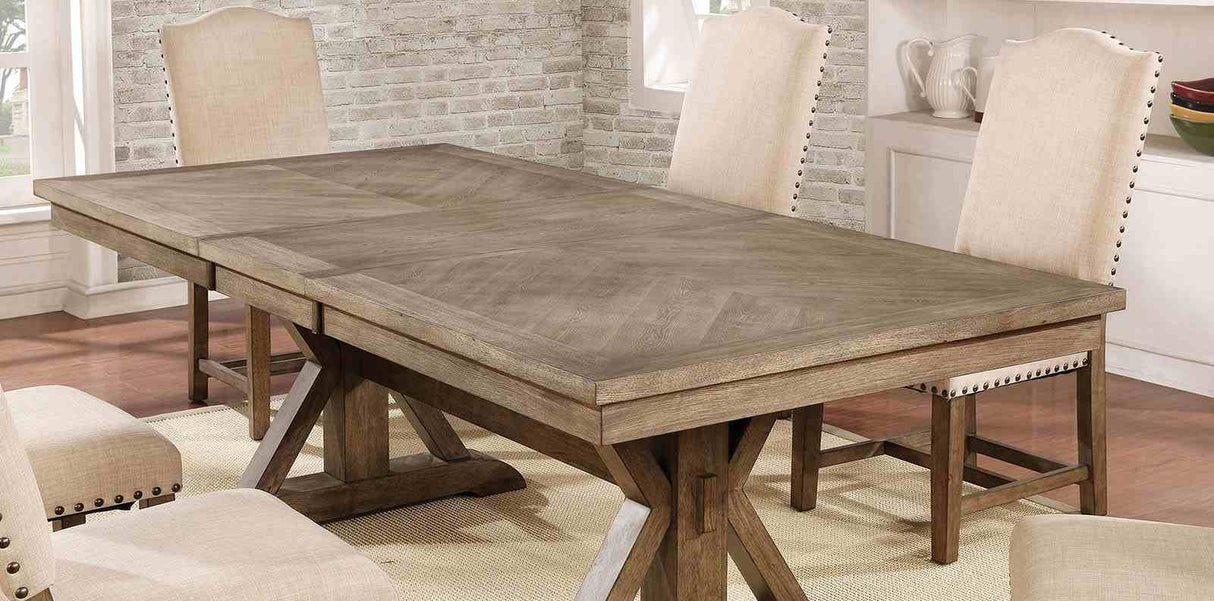 Julia Light Oak/Beige Dining Table from Furniture of America - Luna Furniture