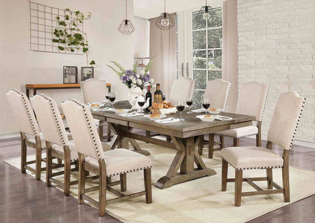 Julia Light Oak/Beige Dining Table from Furniture of America - Luna Furniture