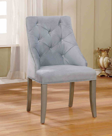 Diocles Silver/Gray 7-Piece Dining Room Set from Furniture of America - Luna Furniture