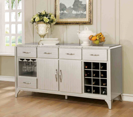Diocles Silver/Gray 7-Piece Dining Room Set from Furniture of America - Luna Furniture