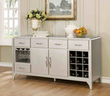 Diocles Silver/Gray 6-Piece Dining Room Set from Furniture of America - Luna Furniture