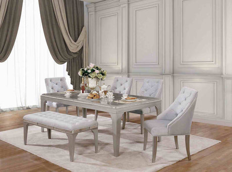 Diocles Silver/Gray Dining Table from Furniture of America - Luna Furniture