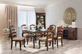 Townsville Dark Walnut dining table set, six chairs, formal dining room view
