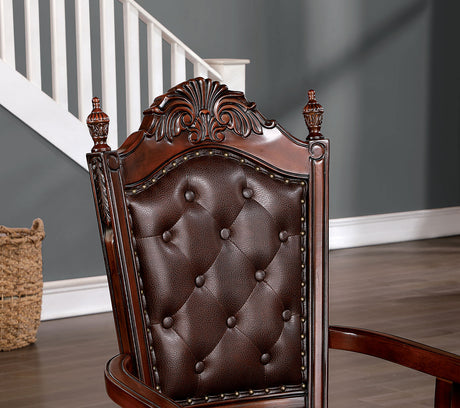 Canyonville Brown Cherry/Dark Brown Arm Chair from Furniture of America - Luna Furniture