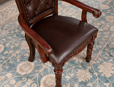 Canyonville Brown Cherry/Dark Brown Arm Chair from Furniture of America - Luna Furniture