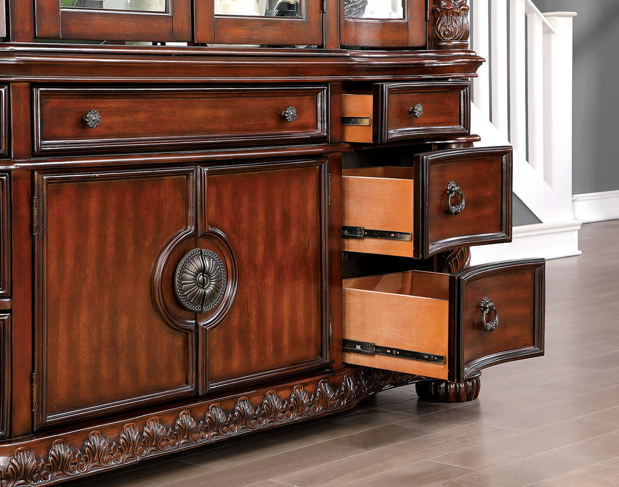 Canyonville Brown Cherry Hutch & Buffet from Furniture of America - Luna Furniture