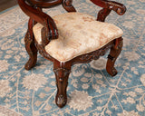 Normandy Brown Cherry/Tan Arm Chair from Furniture of America - Luna Furniture