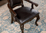 Lombardy Walnut/Dark Brown Arm Chair from Furniture of America - Luna Furniture