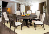 Arcadia Rustic Natural Tone/Ivory 7-Piece Round Dining Table Set from Furniture of America - Luna Furniture