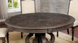 Arcadia Rustic Natural Tone/Ivory 7-Piece Round Dining Table Set from Furniture of America - Luna Furniture