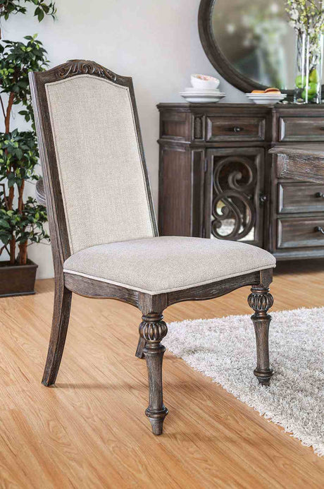 Arcadia Rustic Natural Tone/Ivory Side Chair from Furniture of America - Luna Furniture