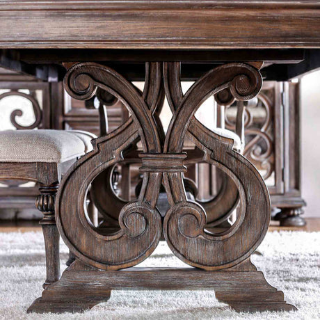 Arcadia Rustic Natural Tone/Ivory Extendable Dining Table from Furniture of America - Luna Furniture