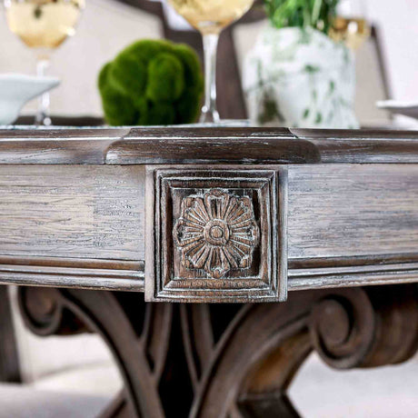 Arcadia Rustic Natural Tone/Ivory Extendable Dining Table from Furniture of America - Luna Furniture