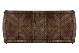Arcadia Rustic expandable dining table top, wood inlay pattern, top view