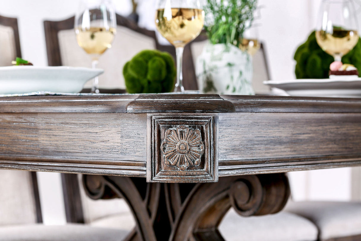 Arcadia Rustic Natural Tone/Ivory Extendable Dining Table from Furniture of America - Luna Furniture