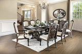Arcadia Rustic Natural Tone/Ivory 9 Pc Extendable Dining Table Set from Furniture of America - Luna Furniture