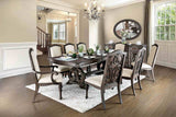 Arcadia Rustic 7-piece dining set, trestle table and six ivory chairs, front lifestyle view