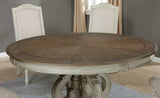 Arcadia Antique White/Ivory 5-Piece Round Dining Table Set from Furniture of America - Luna Furniture