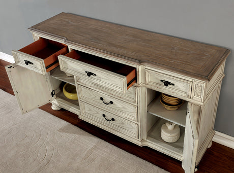 Arcadia Antique White Server from Furniture of America - Luna Furniture