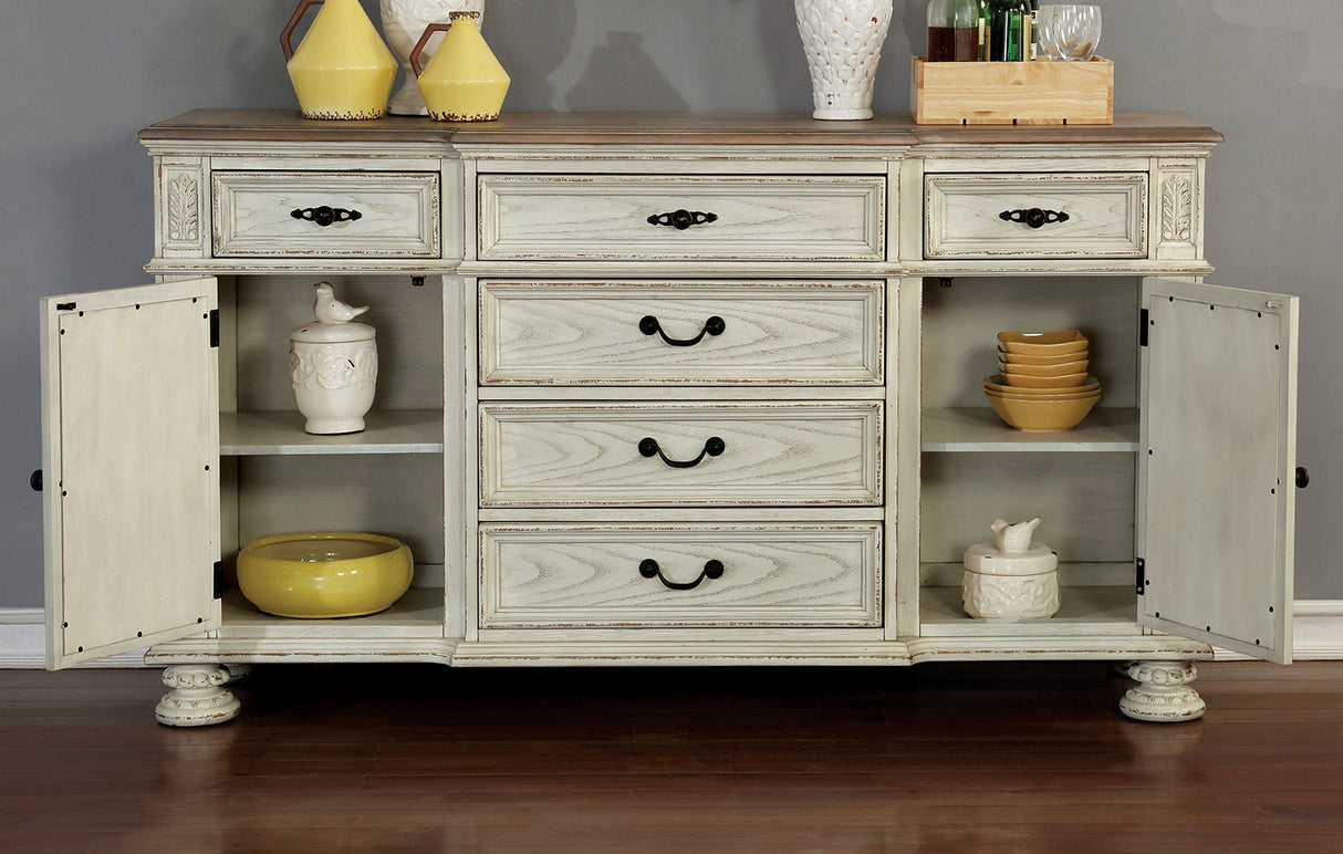 Arcadia Antique White Server from Furniture of America - Luna Furniture