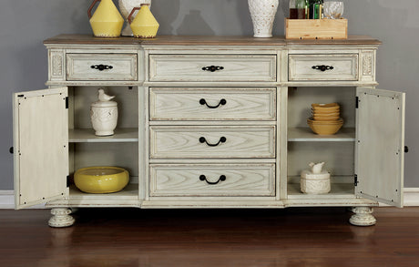 Arcadia Antique White Server from Furniture of America - Luna Furniture