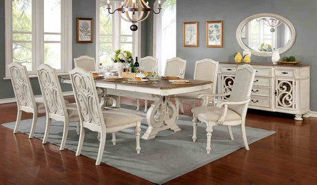Arcadia Antique White Extendable Dining Table from Furniture of America - Luna Furniture