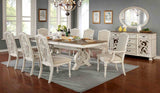 Arcadia Antique White 9-Piece Extendable Dining Table Set from Furniture of America - Luna Furniture