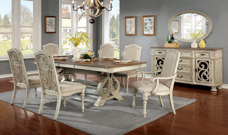 Arcadia Antique White Side Chair from Furniture of America - Luna Furniture