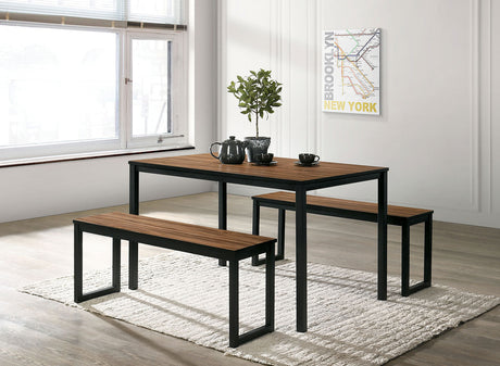 Tripoli Walnut/Black 3 Pc. Dining Set from Furniture of America - Luna Furniture