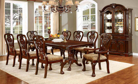 Elana Brown Cherry 9-Piece Dining Room Set from Furniture of America - Luna Furniture