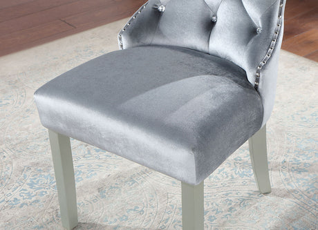 Adalia Silver/Dark Gray Chair from Furniture of America - Luna Furniture