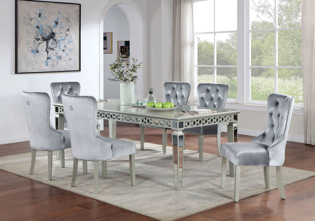 Adalia Silver/Dark Gray Dining Table from Furniture of America - Luna Furniture