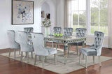 Adalia Silver/Dark Gray 7-Piece Dining Room Set from Furniture of America - Luna Furniture