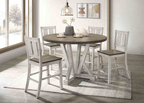Dakota Antique White/Ash Brown Counter Ht. Table from Furniture of America - Luna Furniture