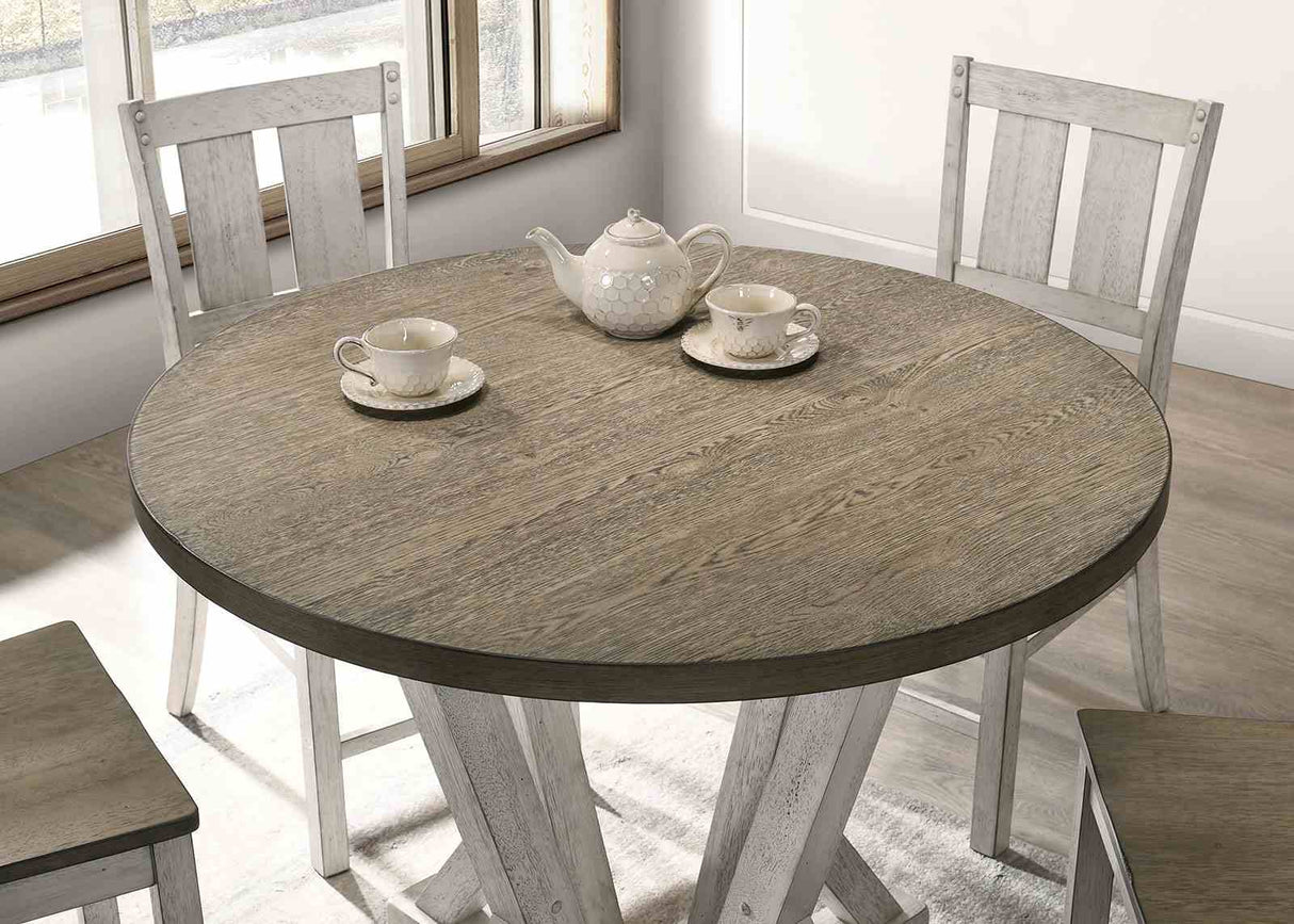 Dakota Antique White/Ash Brown Counter Ht. Table from Furniture of America - Luna Furniture