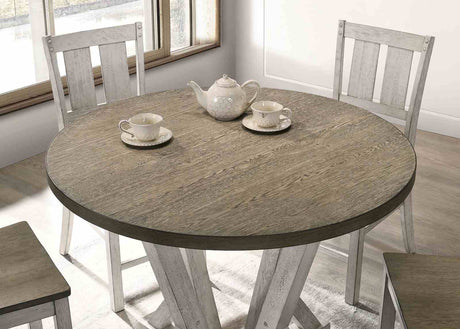 Dakota Antique White/Ash Brown Counter Ht. Table from Furniture of America - Luna Furniture