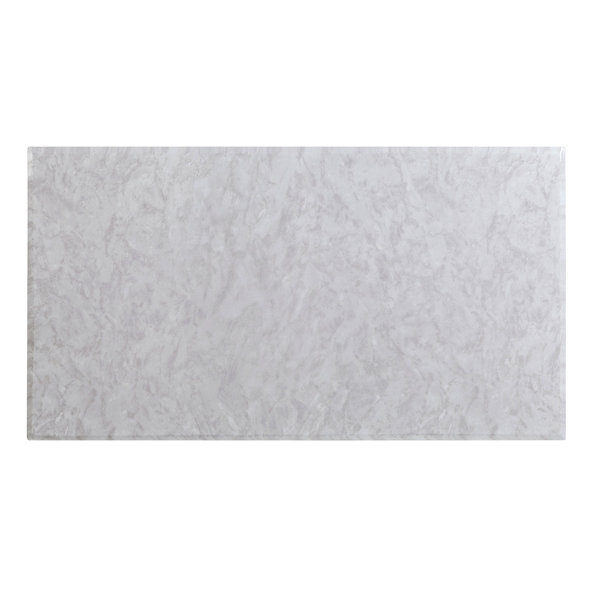 Wadenstil Chrome dining table top, light gray marbled sintered stone, top view