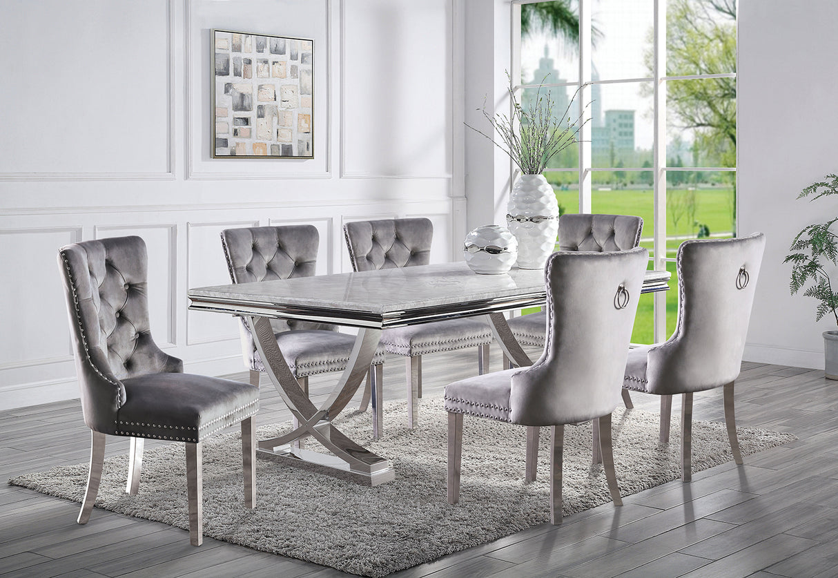 Wadenstil Chrome Dining Table from Furniture of America - Luna Furniture