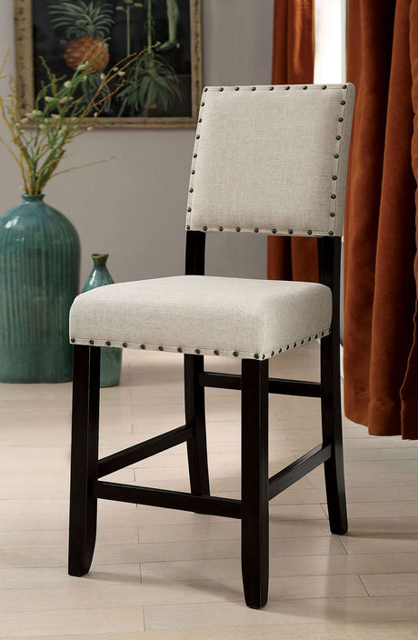Sania Antique Black/Beige Counter Height Chair from Furniture of America - Luna Furniture