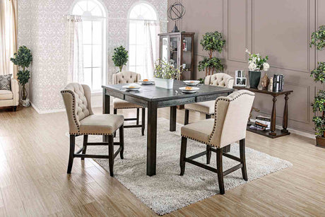 Sania Antique Black Counter Ht. Table from Furniture of America - Luna Furniture