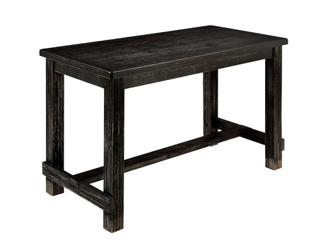 Sania Antique Black 5-Piece Rustic Linen-Like Counter Height Set (Table & 4 Chairs) from Furniture of America - Luna Furniture