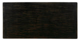 Sania Antique counter-height table top, dark distressed wood grain, overhead view