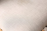 Sania Antique side chair, beige linen-like seat cushion close-up