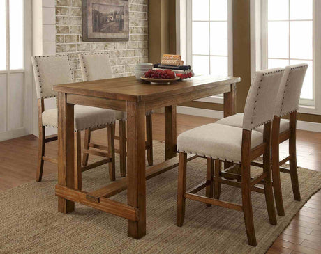Sania Rustic Oak Counter Height Chair from Furniture of America - Luna Furniture