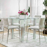 Richfield Silver/Chrome Counter Ht. Table from Furniture of America - Luna Furniture