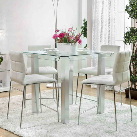 Richfield Silver/Chrome Counter Ht. Table from Furniture of America - Luna Furniture