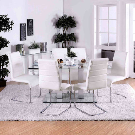 Richfield Silver/Chrome Dining Table from Furniture of America - Luna Furniture