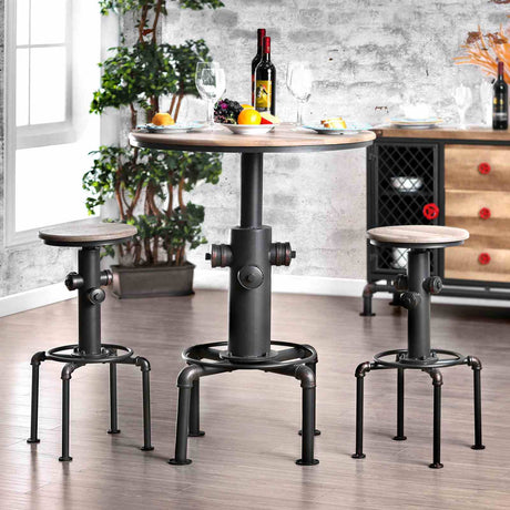 Foskey Antique Black/Natural Tone Bar Table from Furniture of America - Luna Furniture